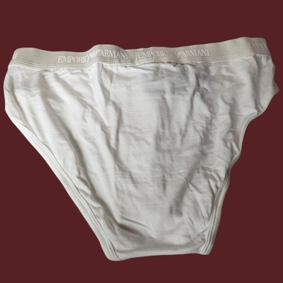 Emporio Armani Mens White Briefs Soft Stretchy Fabric White Size Large set of 2 - Picture 4 of 9